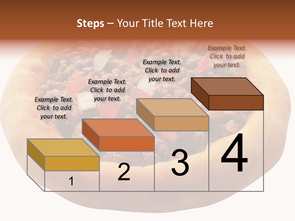 A Pizza With Meat And Onions On A White Background PowerPoint Template