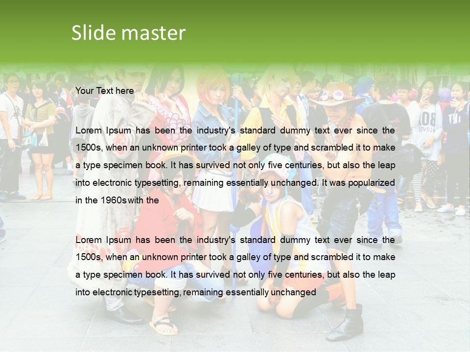 A Group Of People Are Posing For A Picture PowerPoint Template