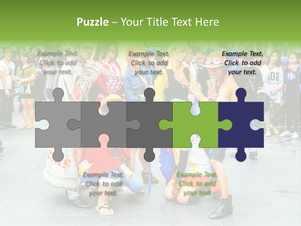 A Group Of People Are Posing For A Picture PowerPoint Template