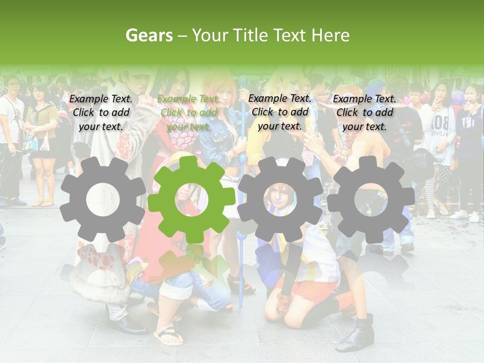 A Group Of People Are Posing For A Picture PowerPoint Template