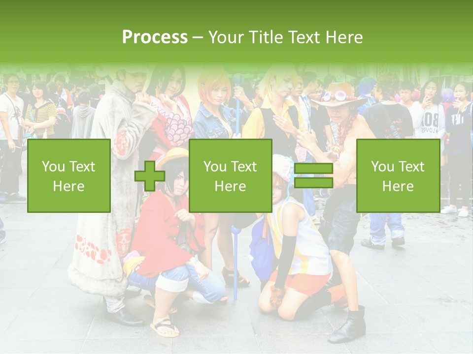 A Group Of People Are Posing For A Picture PowerPoint Template