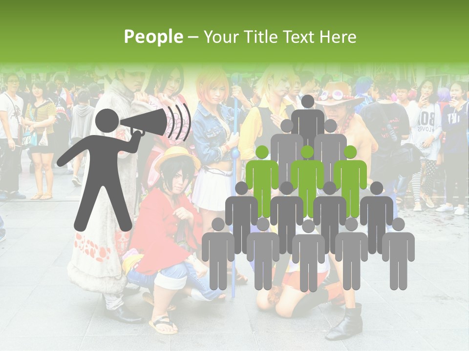 A Group Of People Are Posing For A Picture PowerPoint Template