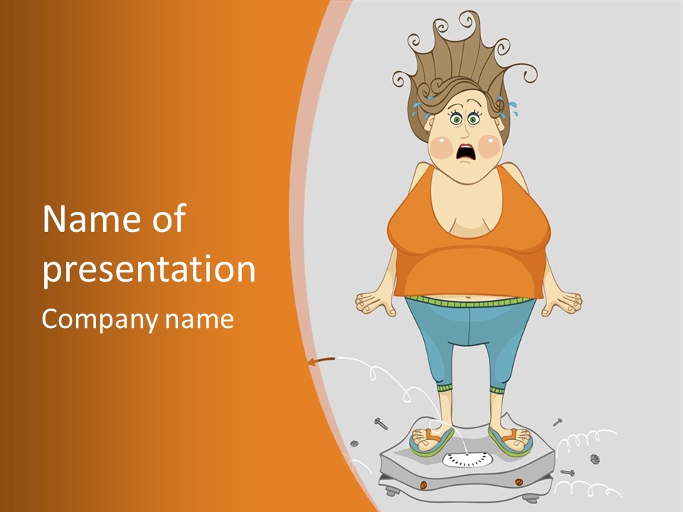 Obesity Cartoon Diet PowerPoint Template