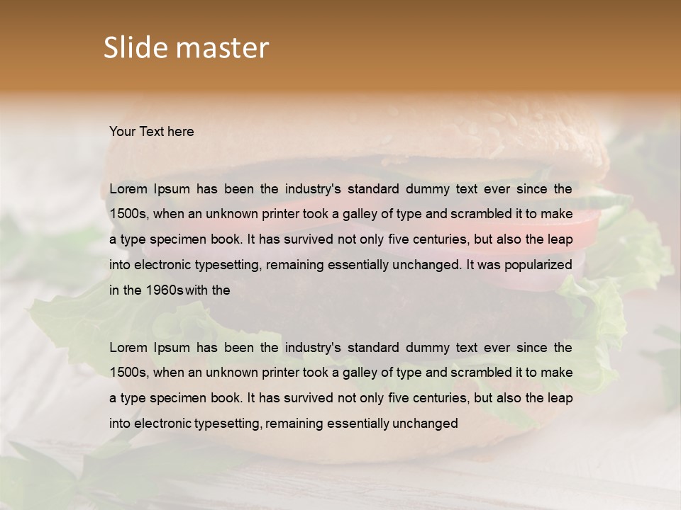 Hamburger Fat Grilled PowerPoint Template