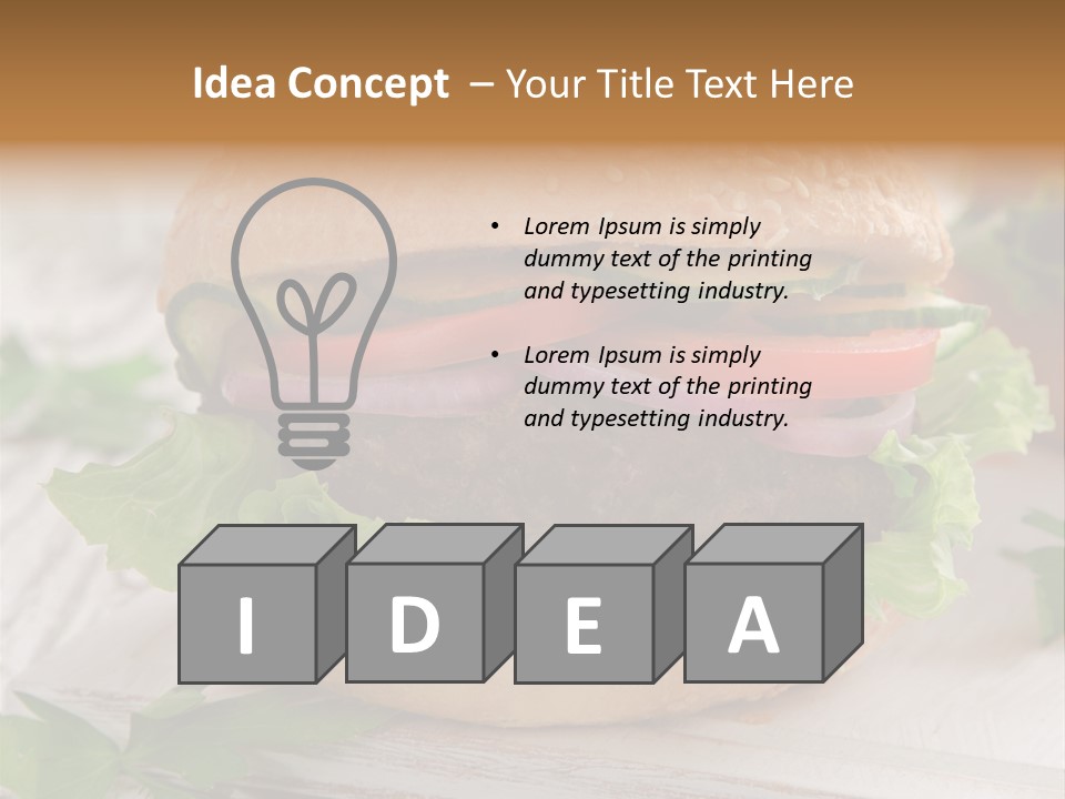 Hamburger Fat Grilled PowerPoint Template