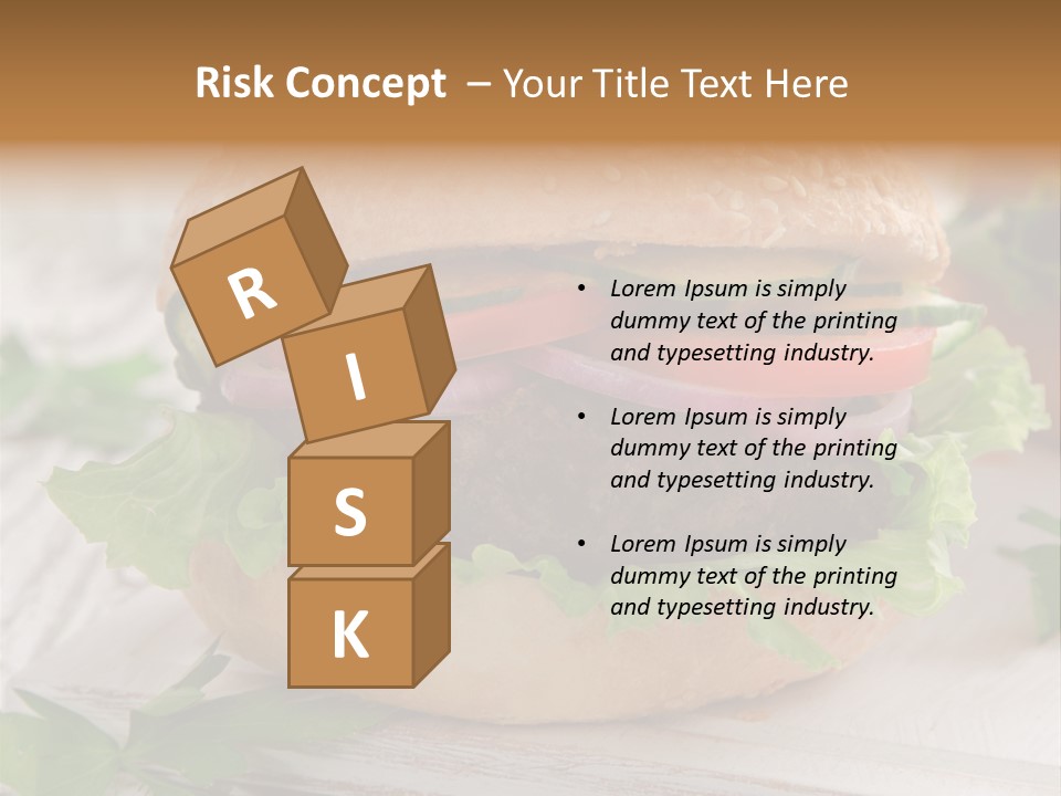 Hamburger Fat Grilled PowerPoint Template