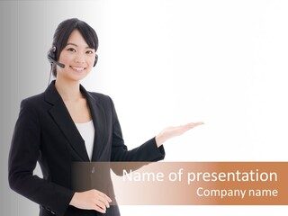 Secretary Young Asian PowerPoint Template