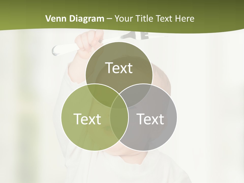 A Baby Holding A Fork And Knife In His Hand PowerPoint Template