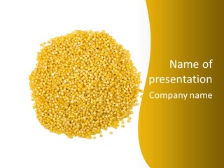 A Pile Of Yellow Seeds Next To A White Background PowerPoint Template