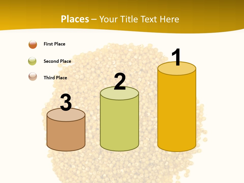 A Pile Of Yellow Seeds Next To A White Background PowerPoint Template