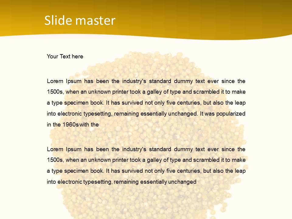 A Pile Of Yellow Seeds Next To A White Background PowerPoint Template