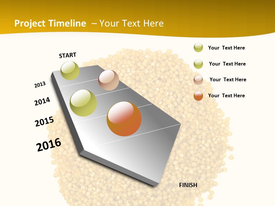 A Pile Of Yellow Seeds Next To A White Background PowerPoint Template
