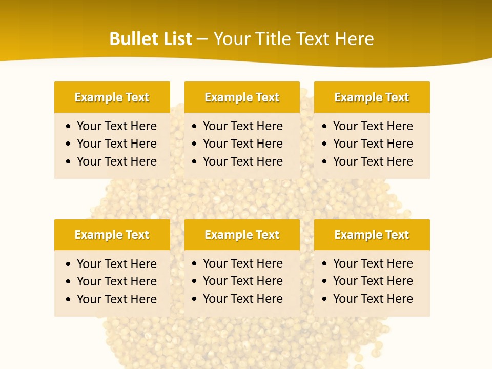 A Pile Of Yellow Seeds Next To A White Background PowerPoint Template