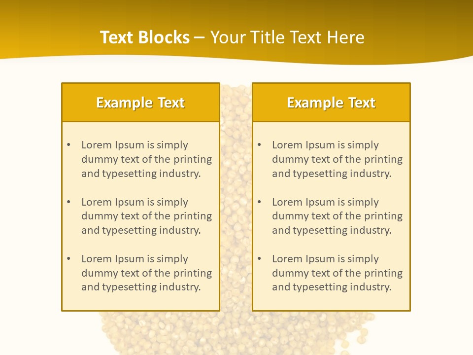 A Pile Of Yellow Seeds Next To A White Background PowerPoint Template