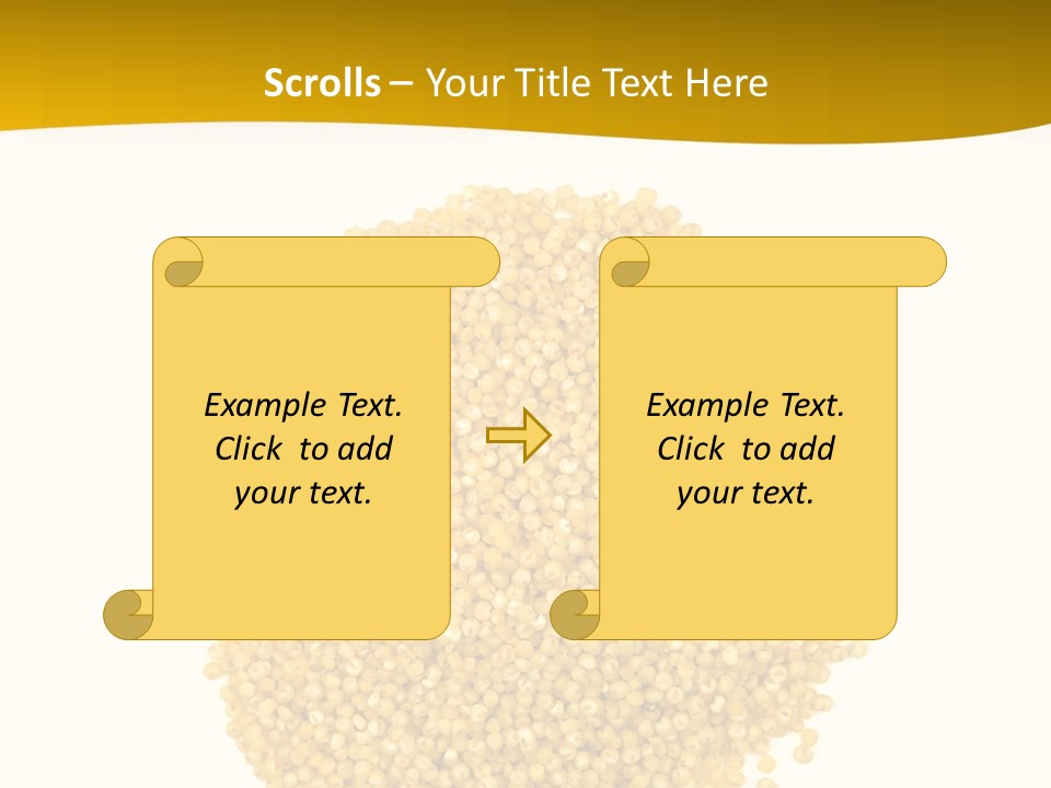 A Pile Of Yellow Seeds Next To A White Background PowerPoint Template