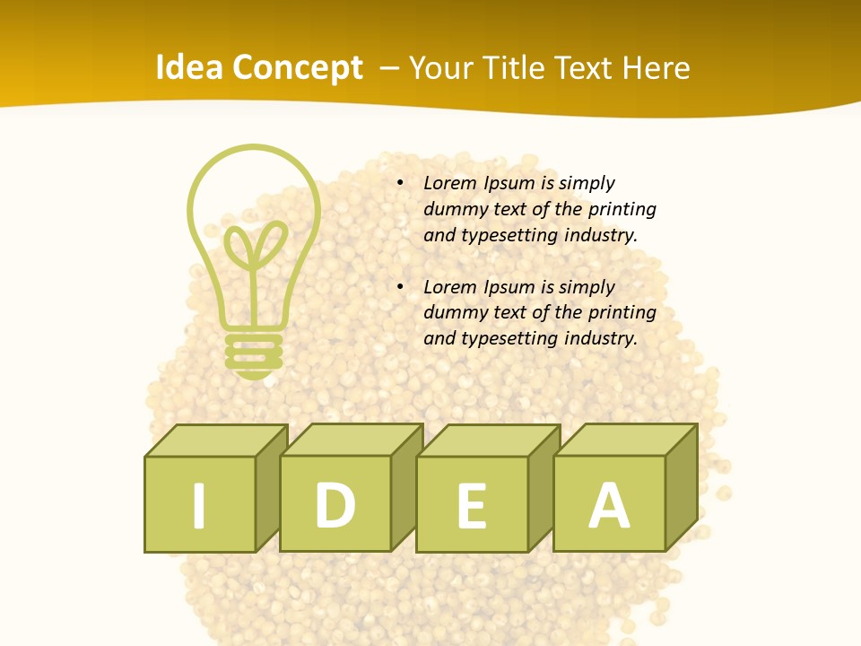 A Pile Of Yellow Seeds Next To A White Background PowerPoint Template