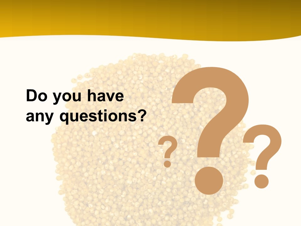 A Pile Of Yellow Seeds Next To A White Background PowerPoint Template