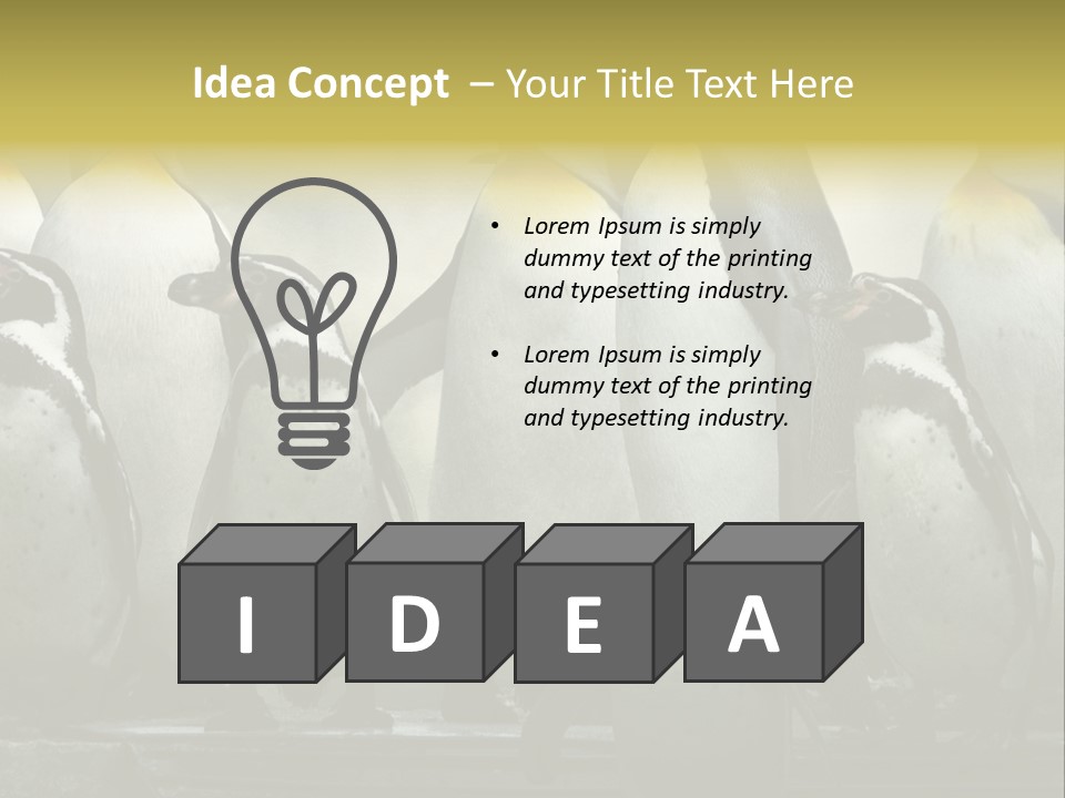 Penguins Emperor Penguins Huddle PowerPoint Template