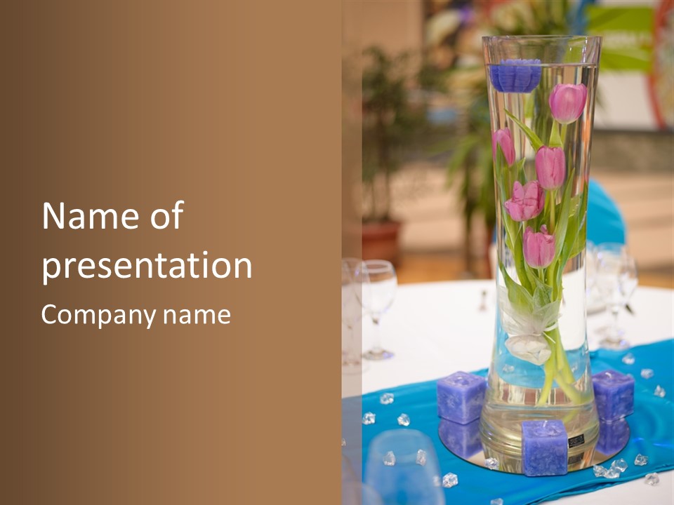 Arrangement Reception Shallow Depth Of Field PowerPoint Template