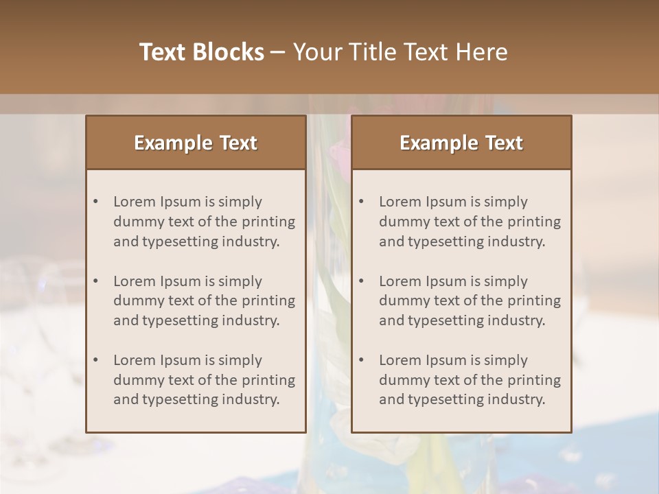 Arrangement Reception Shallow Depth Of Field PowerPoint Template