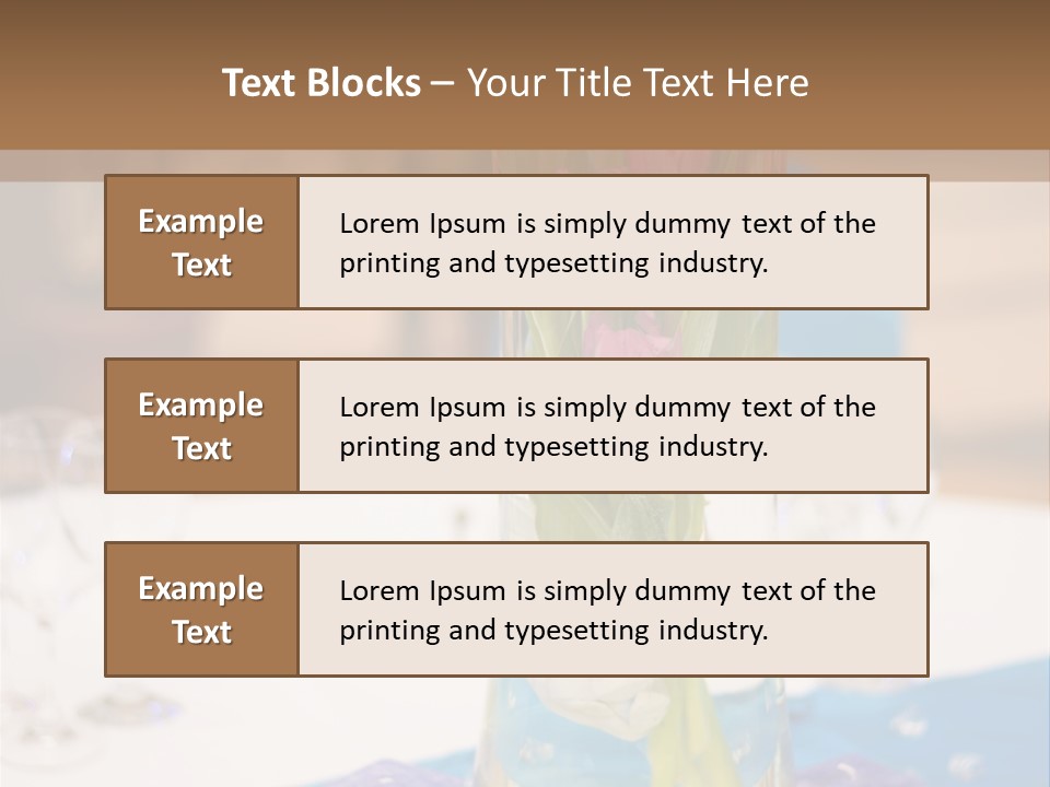 Arrangement Reception Shallow Depth Of Field PowerPoint Template
