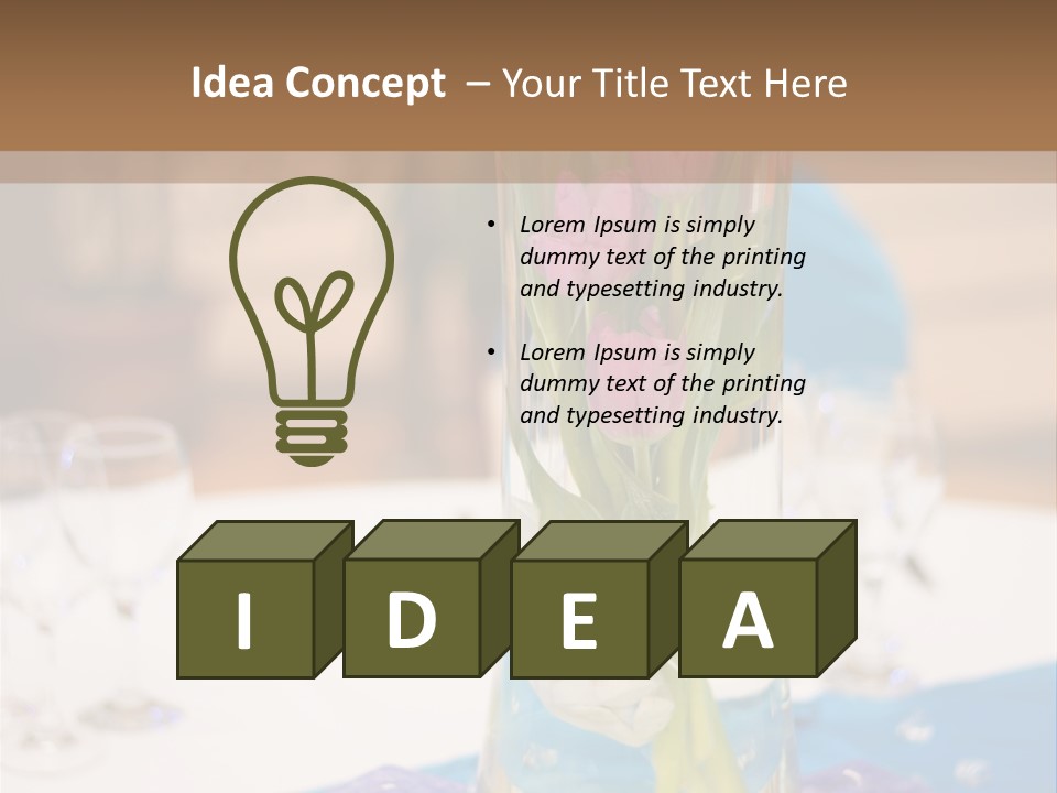 Arrangement Reception Shallow Depth Of Field PowerPoint Template