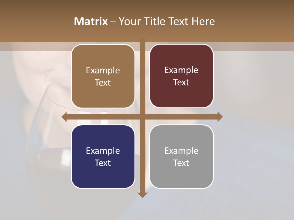 A Woman Holding A Glass Of Wine With Her Eyes Closed PowerPoint Template