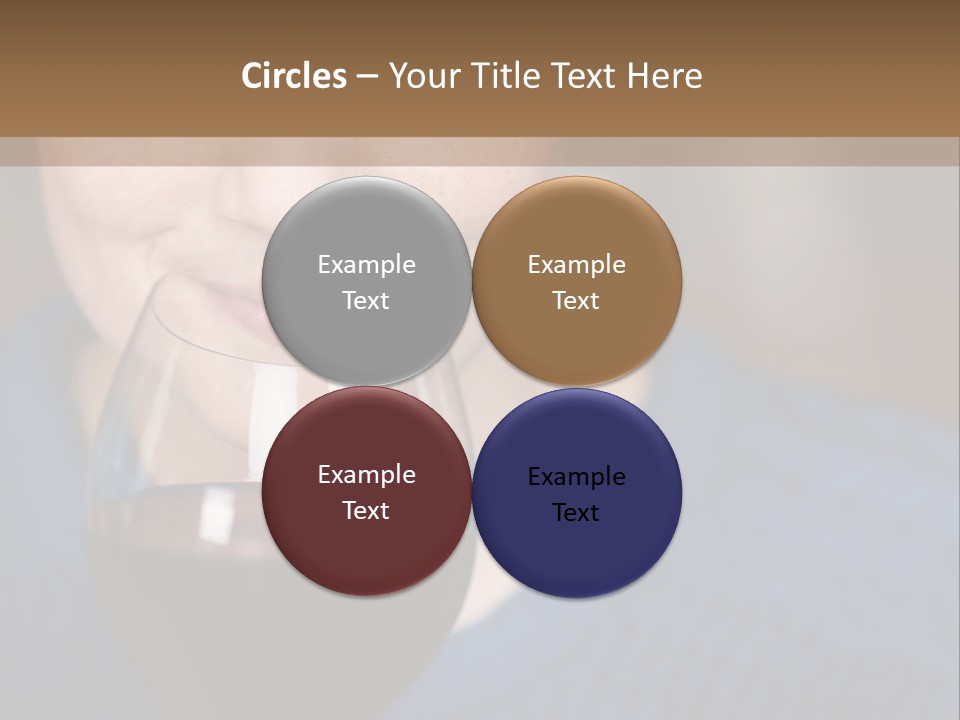 A Woman Holding A Glass Of Wine With Her Eyes Closed PowerPoint Template