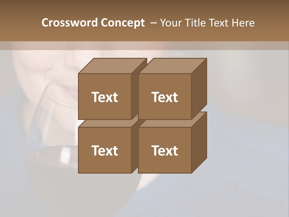 A Woman Holding A Glass Of Wine With Her Eyes Closed PowerPoint Template