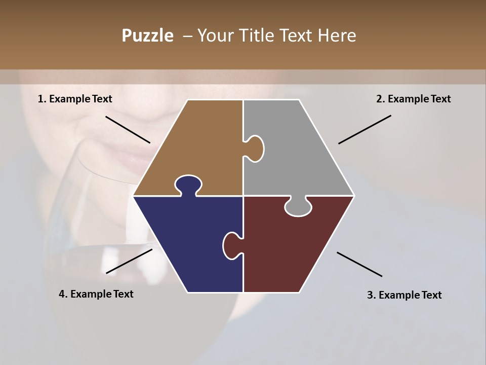 A Woman Holding A Glass Of Wine With Her Eyes Closed PowerPoint Template