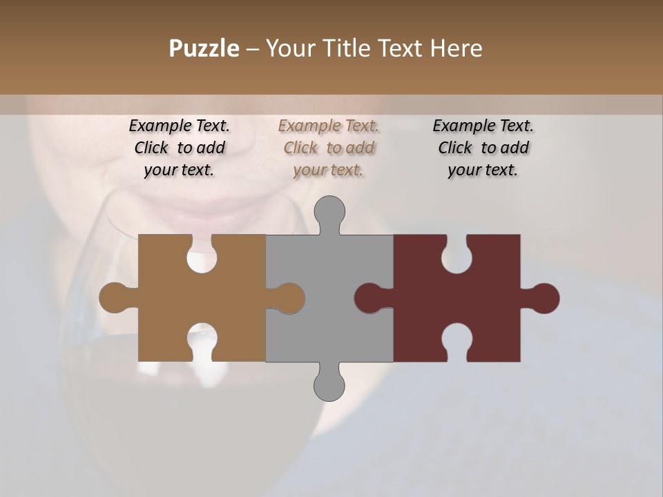 A Woman Holding A Glass Of Wine With Her Eyes Closed PowerPoint Template