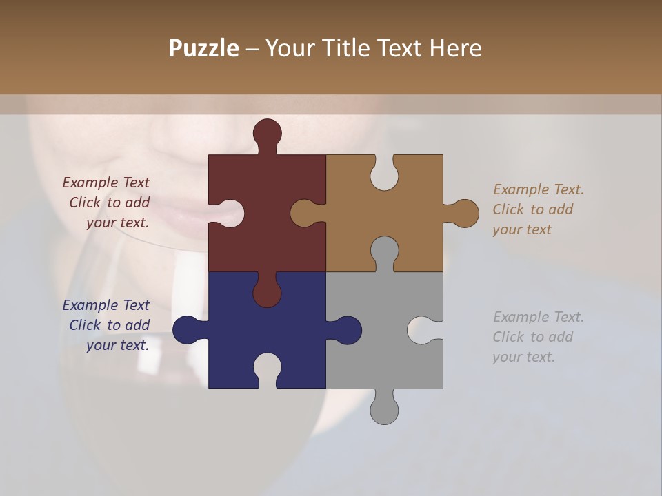 A Woman Holding A Glass Of Wine With Her Eyes Closed PowerPoint Template