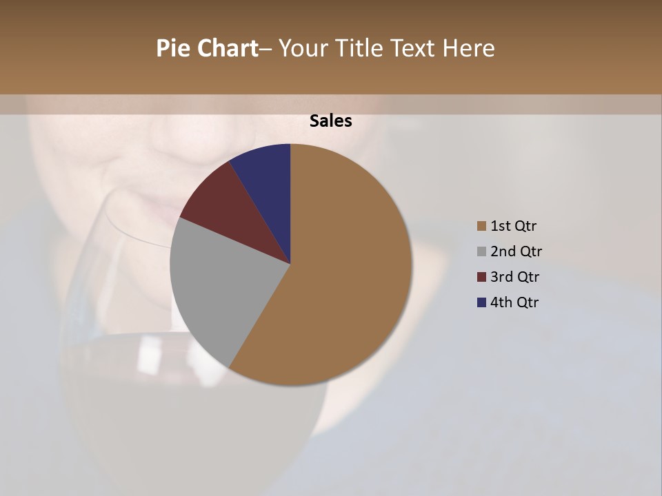 A Woman Holding A Glass Of Wine With Her Eyes Closed PowerPoint Template