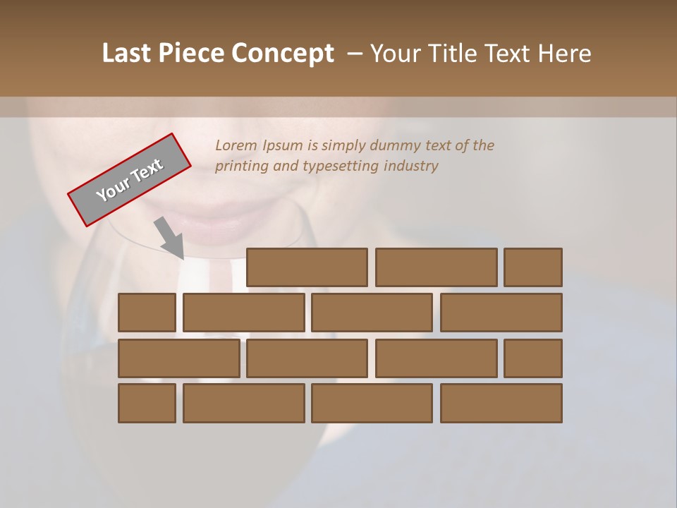 A Woman Holding A Glass Of Wine With Her Eyes Closed PowerPoint Template