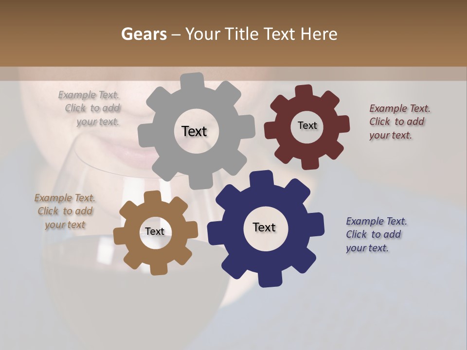 A Woman Holding A Glass Of Wine With Her Eyes Closed PowerPoint Template