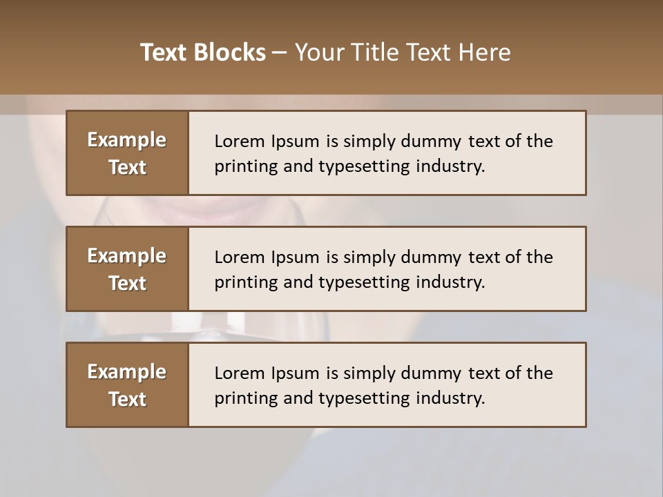 A Woman Holding A Glass Of Wine With Her Eyes Closed PowerPoint Template