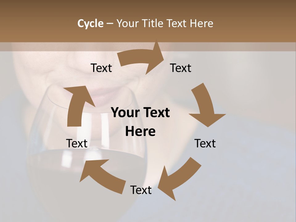 A Woman Holding A Glass Of Wine With Her Eyes Closed PowerPoint Template