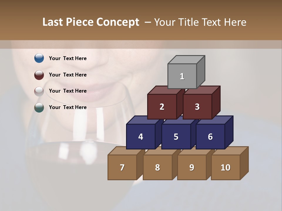 A Woman Holding A Glass Of Wine With Her Eyes Closed PowerPoint Template