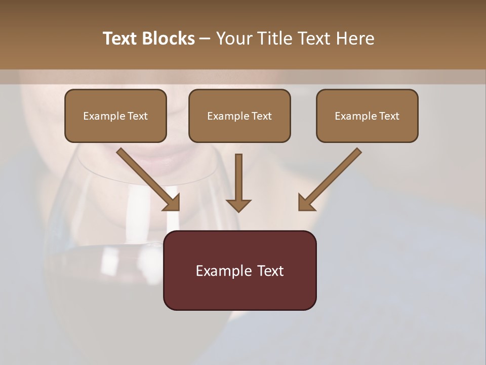 A Woman Holding A Glass Of Wine With Her Eyes Closed PowerPoint Template