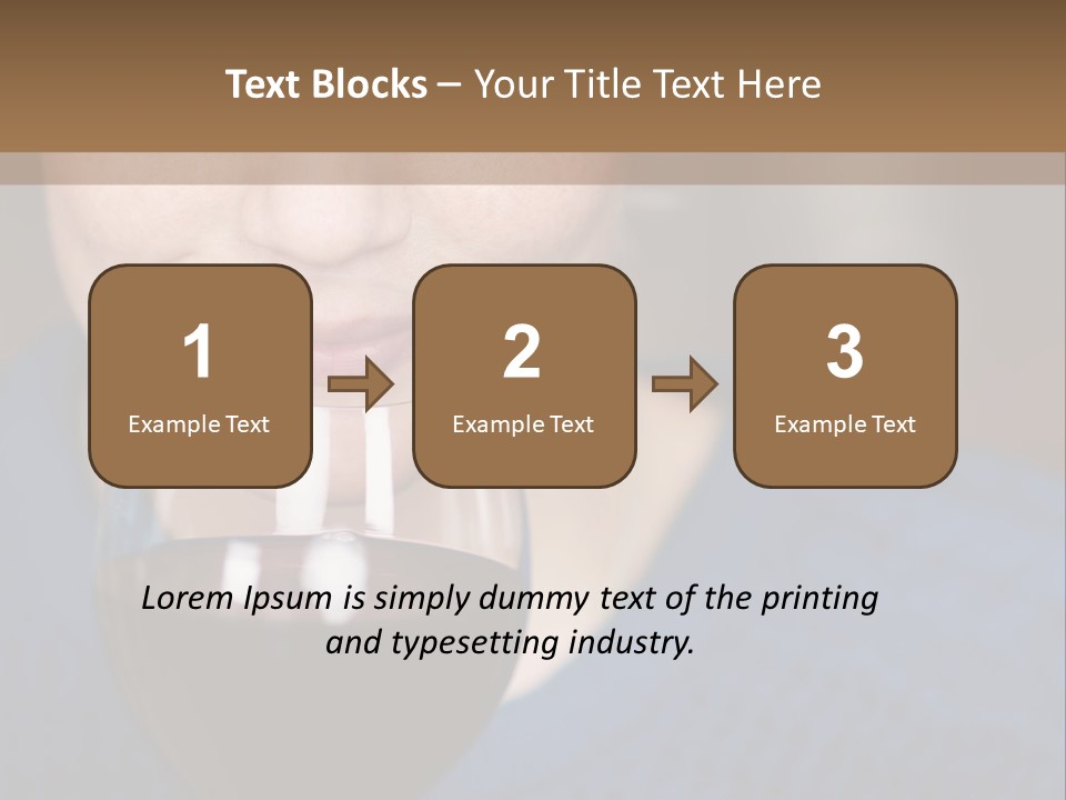 A Woman Holding A Glass Of Wine With Her Eyes Closed PowerPoint Template