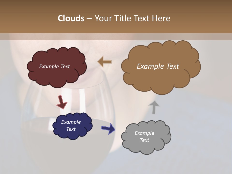 A Woman Holding A Glass Of Wine With Her Eyes Closed PowerPoint Template