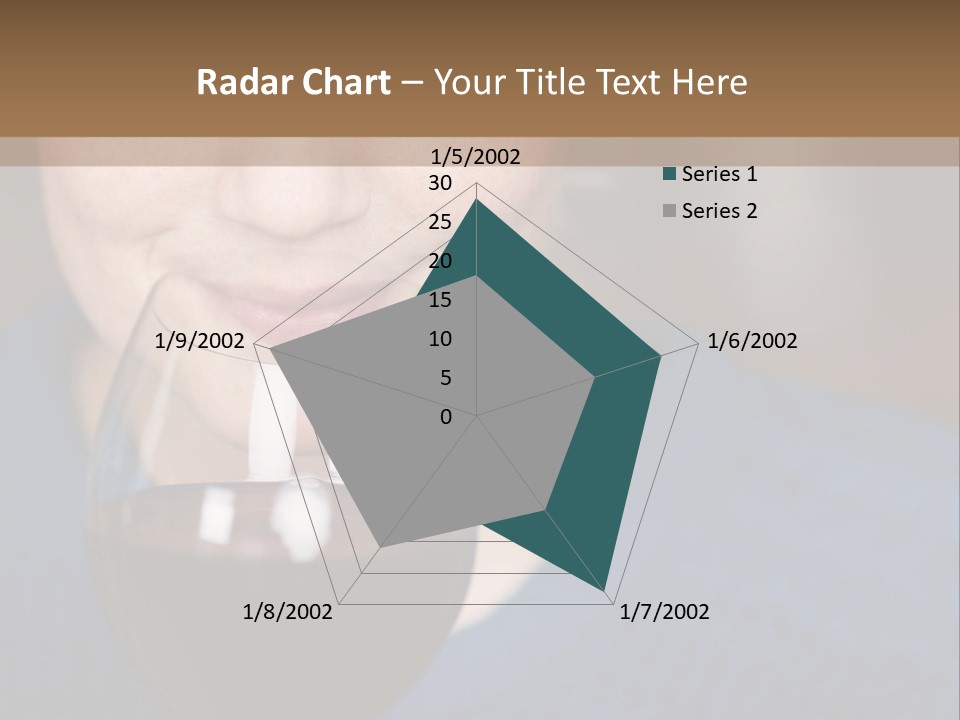 A Woman Holding A Glass Of Wine With Her Eyes Closed PowerPoint Template