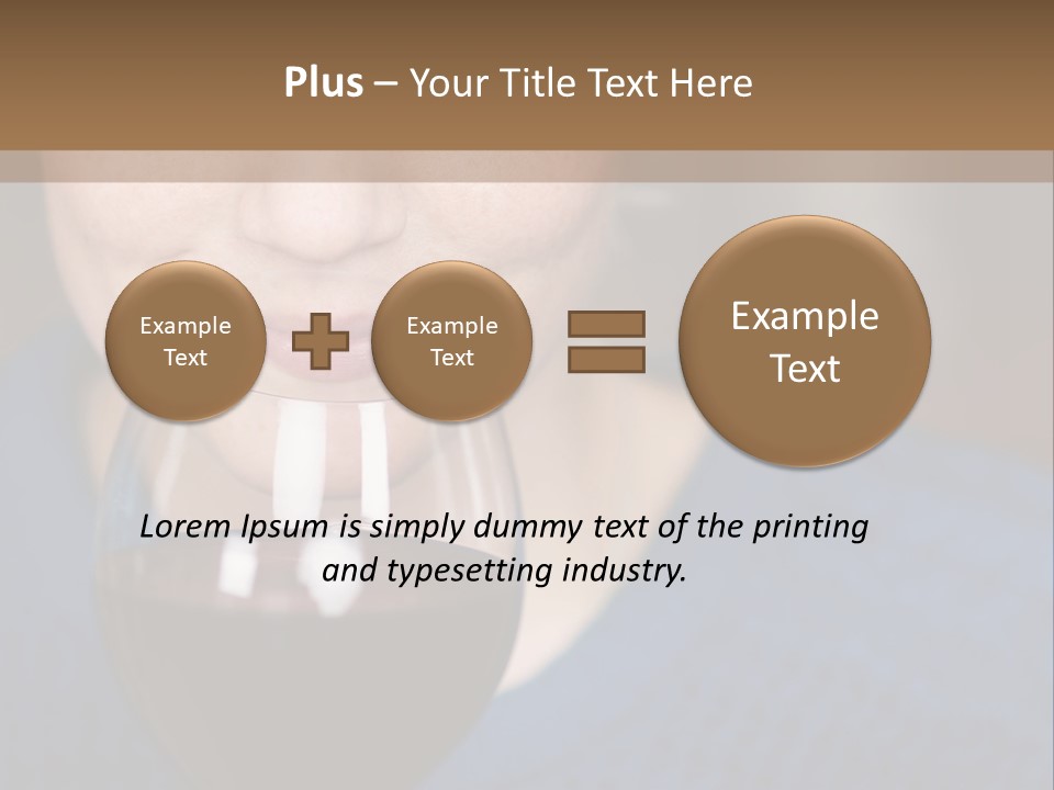 A Woman Holding A Glass Of Wine With Her Eyes Closed PowerPoint Template