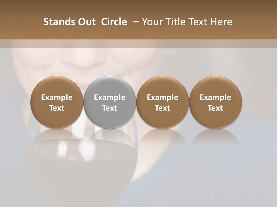 A Woman Holding A Glass Of Wine With Her Eyes Closed PowerPoint Template