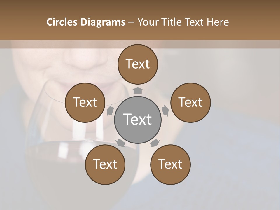 A Woman Holding A Glass Of Wine With Her Eyes Closed PowerPoint Template