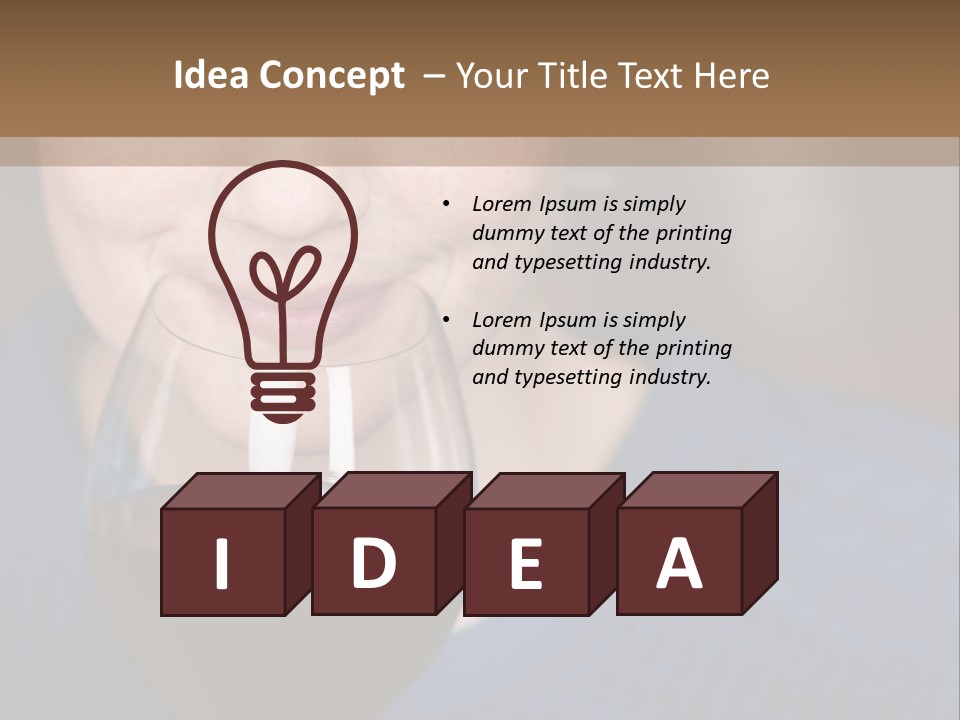 A Woman Holding A Glass Of Wine With Her Eyes Closed PowerPoint Template