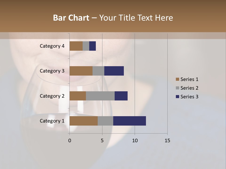 A Woman Holding A Glass Of Wine With Her Eyes Closed PowerPoint Template