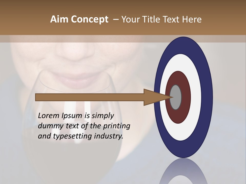 A Woman Holding A Glass Of Wine With Her Eyes Closed PowerPoint Template