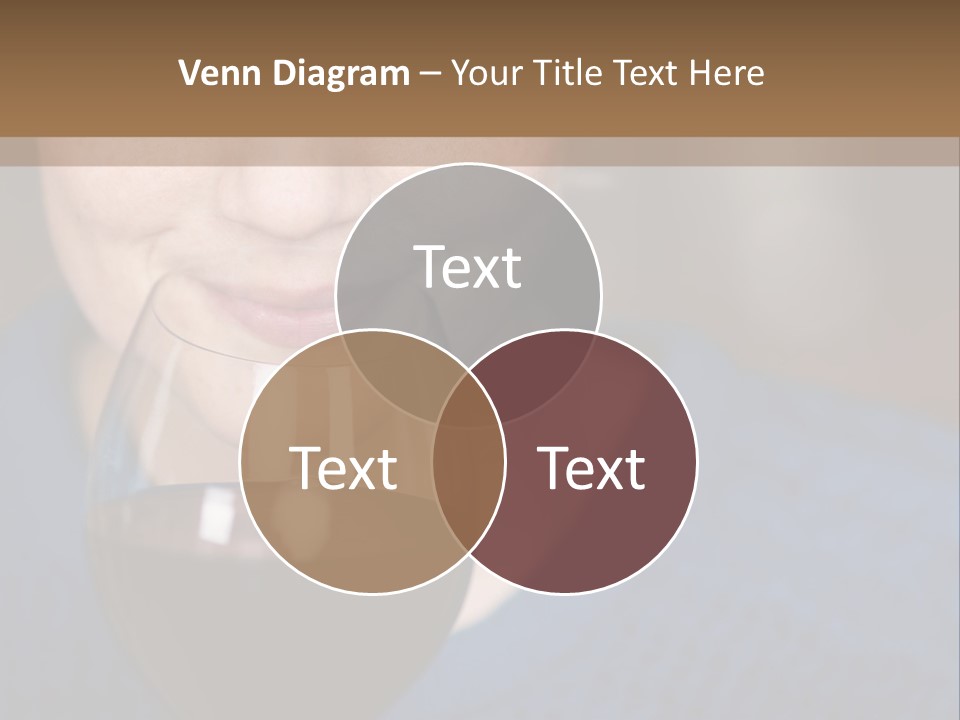 A Woman Holding A Glass Of Wine With Her Eyes Closed PowerPoint Template