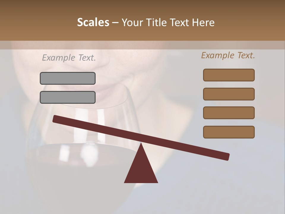 A Woman Holding A Glass Of Wine With Her Eyes Closed PowerPoint Template